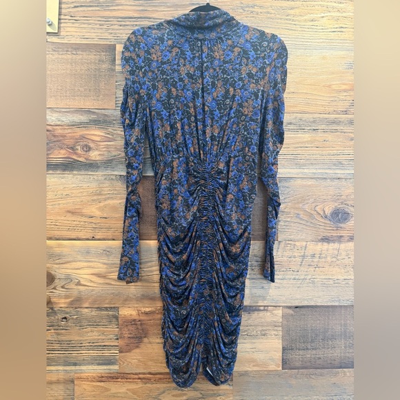 Veronica Beard Greta Blue and Brown Floral Mini Dress - Picture 7 of 13